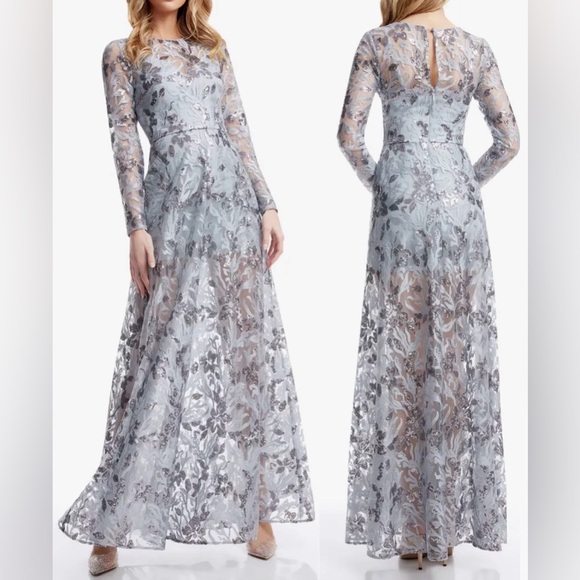 navy blue prom dress lace Embellished-Bodice Long A-Line Prom Dress G1405 Navy Blue / 00 main image 0